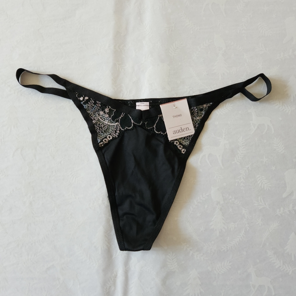 🔥💕NWT Auden thong Panties Silky Soft Large Black